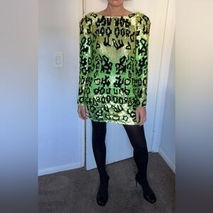 Alla Berman, Green Sequin Mini Dress, size M
